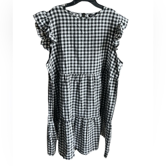 SHEIN Curve Women’s Gingham Ruffle Dress - Picture 1 of 5